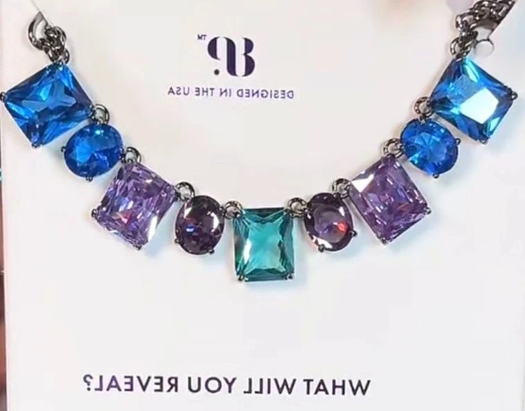 Bomb Party Sirens Necklace Midnight Currents Array Multi Tri Color "Jewel Candy" - Image 1 of 1