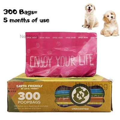 Dog Poo Bags | Degradable Dog Cat Puppy Pet Waste Tie Scooper Pack of 300 - Image 1 of 4