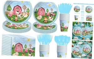 Farm Birthday Decorations Tableware - Farm Animal Baby Shower Party - Picture 1 of 8