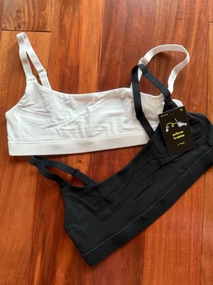 Girls 2 Pack Pullover Bralette Stretch Unpadded - Art Class Small Black & White - Image 1 of 2