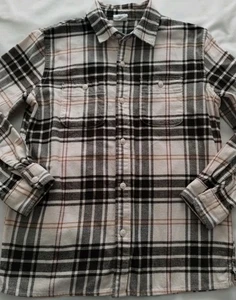 GAP KINDER JUNGEN BUTTON DOWN OFF WHITE SCHWARZ KARIERT FLANELL LANGARM HEMD OBERTEIL XL - Bild 1 von 9