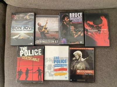 Lot of Concert DVDs The Police Bryan Adams Billy Idol Bruce Springsteen Bon Jovi - Изображение 1 из 4