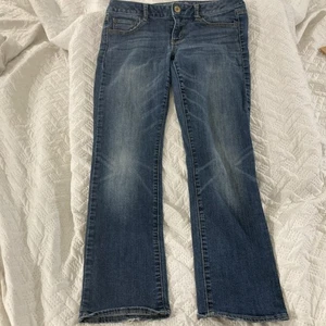 American Eagle Low Rise Stretch Straight Damen Jeans Größe 10 Medium Wash Denim - Bild 1 von 11