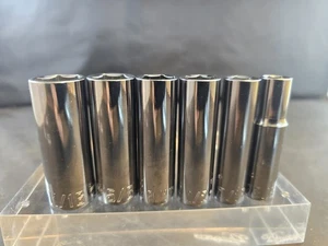 6 Piece Craftsman 3/8" Drive SAE Deep 6 Point Chrome Socket Set NEW - Picture 1 of 7