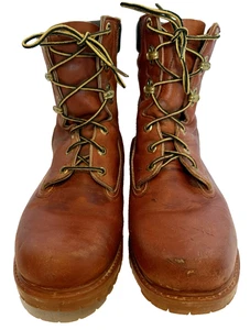 Vintage Sears Herman Survivors Leather Work Boots Waterproof Vibram Soles Size 9 - Picture 1 of 14