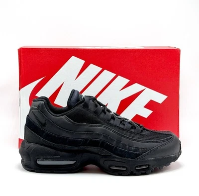 *NEW* MEN NIKE AIR MAX 95 ESSENTIAL Triple BLACK (CI3705 001), SZ 10.5 WOB - Image 1 of 4