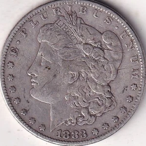 1883 SILVER Morgan Dollar - CULL - DAMAGED - #187 - BEAUTIFUL COIN - Picture 1 of 2