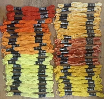 Diseños para la aguja bordado hilo algodón 46 madejas 8 colores surtidos nuevo. Foto 1 de 4