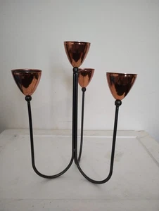 Aristo Denmark 4 Arm Copper & Metal Candelabra Tealight Candle Holder - Picture 1 of 10