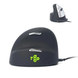 R-Go HE Ergonomic Mouse Left-Handed, Silent Click, Built-in break software, Vert - Picture 1 of 7