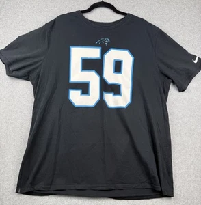 Nike Carolina Panthers Luke Kuechly T-Shirt XXL Black Short Sleeve Athletic Fit - Picture 1 of 12