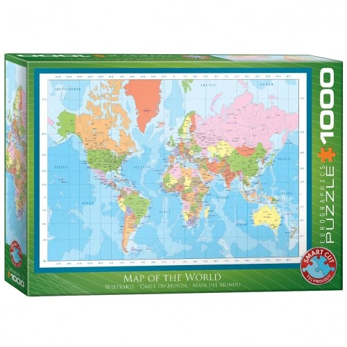 100 Pezzo di Mappa del Puzzle mondo - moderna 1000 Eurographics seghetti