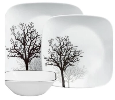 Juego de vajilla Corelle Timber Shadows 12 piezas cuenco de pan para cena comedor diario Foto 1 de 2