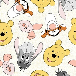 BTY Disney Winnie the Pooh & Friends Piglet Tigger Eeyore Cotton Fabric By Yard - Picture 1 of 1