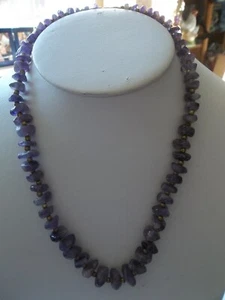 AMETHYST STONES NECKLACE 9 1/4  - Picture 1 of 3