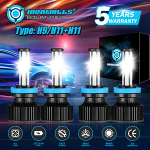 6-sides H11 H9 LED Bulbs for Nissan Altima High Low Beam Headlight Combo 6500K - Picture 1 of 12
