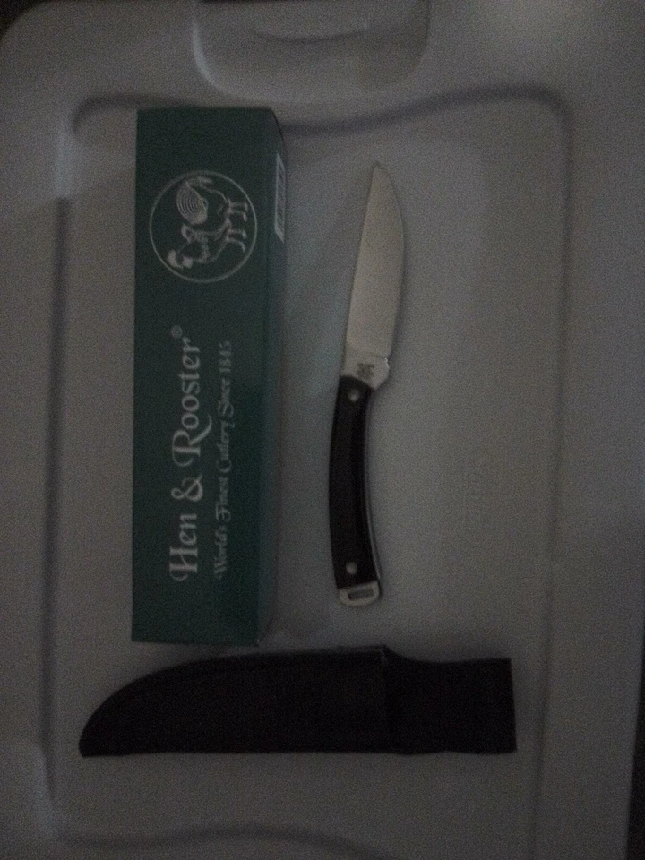 Cabo de chifre de búfalo lâmina fixa galinha e galo - Imagem 1 de 1