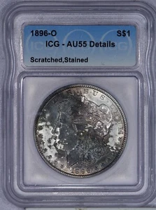 1896-O Morgan Silver Dollar $1 ICG AU55 Details - Picture 1 of 2