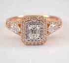 2.34Ct Emerald Cut Lab Created Diamond Women's Wedding Ring 14K Rose Gold Plated