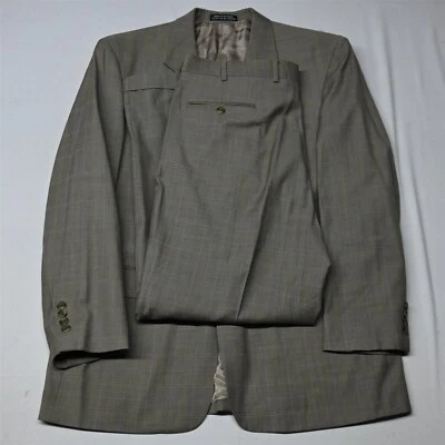 Terno calça jaqueta esportiva masculina Stafford 44R 34x32 janela bronzeada 100% lã - Imagem 1 de 4