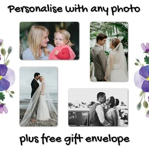 Cartera de metal personalizada aniversario boda foto tarjeta de regalo esposo papá esposa - Imagen 1 de 1