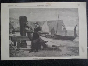 Sailor And His Lass Girl Boats Harbor Winch Harper's Weekly 1884 - Picture 1 of 1