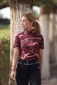 Ice Equestrian Velvet Rose Short Sleeve Top - Picture 1 of 5