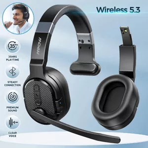 Mpow Trucker Bluetooth 5.0 Wireless Headset + Noise Cancelling Mic For Phones PC - Picture 1 of 19
