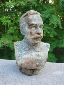 Antica statua militare in bronzo dei primi anni del 1900 ammiraglio della Marina degli Stati Uniti George Dewey busto  - Foto 1 di 7