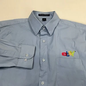 Vintage EBAY Button Down Shirt Promo Logo Embroidered Men’s XL Blue As-is - Picture 1 of 14