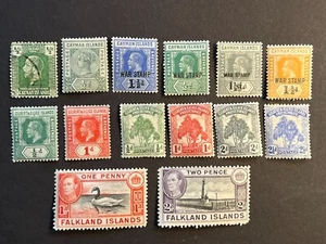 COLONIAS BRITÁNICAS: Caimán, Gilbert y Ellice, Islas Malvinas - 14 sellos - Imagen 1 de 2
