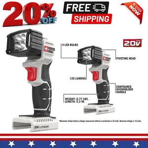 PORTER-CABLE 20V MAX LED Work Light, Black, Portable,Rechargeable, 7.34 Inch. - Picture 1 of 9