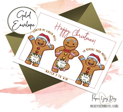 POCKETFOLD INVITES Hidden Message Card. Rude Christmas Card. Funny Christmas Surprise Gift Idea