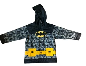 Western Chief Batman Rain Coat Sz. 5 Boy, Girl - Jacket Fleece & Quilted Lined - Picture 1 of 7