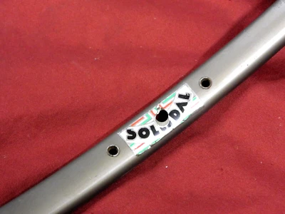 One VGC Vintage Nisi Solidal Dark Gray Tubular Sew-up Rim 32 Hole @ 420 grams - Image 1 of 4