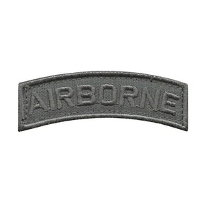 Airborne shoulder tab wolf gray grey embroidered tactical US Army hook patch - Picture 1 of 2