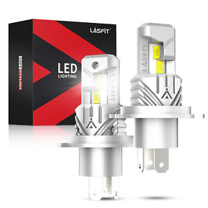 LASFIT H4 9003 Noiseless LED Headlight Bulbs High Low Beam Conversion Kit 6000K