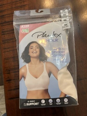 Nuevo Sujetador Inalámbrico Playtex 18 Hour Ultimate Shoulder Comfort 4693 40C Púrpura Foto 1 de 4