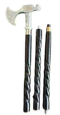 Cold Axe Head Walking Stick 38" Hiking Trekking Tactical Cane Spiral DESIGN Gift - Image 1 of 4