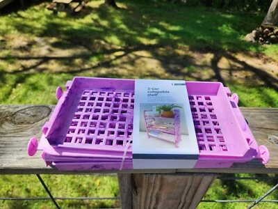 Target Bullseye 3-tier Collapsible Shelf 3 Adjustable Tier PURPLE NEW