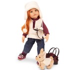 Gotz Hannah and her Dog - 19" Multi-Jointed Standing Doll Playset designed for