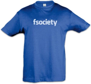 fsociety Kids Boys T-Shirt Computer Scientist Mr. Nerd Admin Robot Hacker Logo - Picture 1 of 1