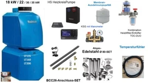 Buderus Logaplus Öl Kessel GB125-18 kw Speicher LT160 PAKET Abgassystem+HS25+BCC - Bild 1 von 15