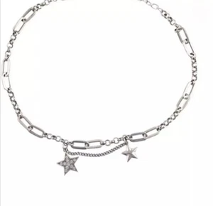 Collana donna due stelle placcato argento / Women's necklace stars plated silver - Foto 1 di 6