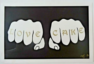 T.Wat. Street Art 'Love Cake' Stencil, Signed, Stamped Original, Urban Art - Picture 1 of 6