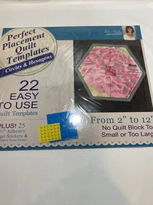 DIME Machine Embroidery Perfect Placement Quilt Templates 22 Circles & Hexagons - Picture 1 of 12