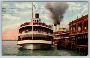 Postal antigua de Steamers Pleasure and Tashmoo que sale de Detroit Michigan - Imagen 1 de 2