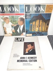 VTG Lot of 5 LIFE LOOK Magazines JFK JACKIE KENNEDY Johnson ASSASSINATION 1960s - Picture 1 of 6