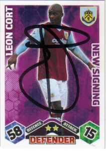 LEON CORT SIGNED BURNLEY 2009/2010 MATCH ATTAX 'EXTRA' TRADING CARD+COA - Picture 1 of 1