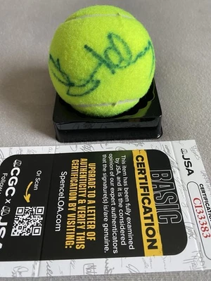 PELOTA DE TENIS ATP TOUR CHAMPION JOHN McENROE AUTÓGRAFO WILSON TI2 JSA CI33383 Foto 1 de 2